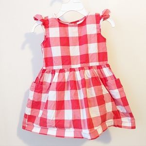 Carter's 18 Month Red & White block pocket dress